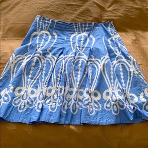 Blue and white patterned summer skirt